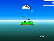 Hungry Fish online game screenshot, a fish jumping to eat a bird