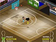 Hardcourt Brawl online game, a basketball player punching an opponent on the court