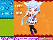 Stylish Waitress Dressup game screenshot - designing a fashionable outfit and chic pose for the waitress Gloria