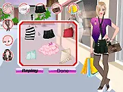 Tiffany at the Shop Dressup free online game, girl trying on a fashionable new dress