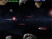 Operation Diomedes game screenshot, side-scrolling space shooter, spaceship firing lasers, epic boss battle with explosions, retro arcade game