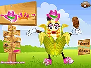 Delicious Fresh Corn Maker game screenshot, customizing a corn cob with butter and seasonings, free online cooking game