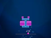 Playing Glass Blocks free online physics puzzle game, clicking to remove blue blocks