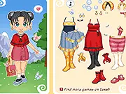 Maera Dress Up game screen showing a cute girl in a beautiful dress surrounded by butterflies, play free dress up game