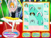 Screenshot of Ina Ballerina Dress Up game, showing a ballerina being styled with different tutus and accessories