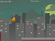 Krizo the runner performing a jump over an obstacle in the fast-paced free online endless runner game Krizo Jump.