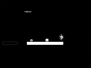 Screenshot of the About Face minimalist platformer game showing a small character block near a set of spikes and a directional arrow.