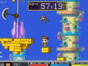 MapleStory Ludibrium Road of Tenacity game screenshot showing a small character on a platform in the Clock Tower area