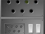Unlock puzzle game screen showing a complex lock mechanism and combination buttons