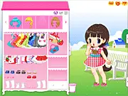 The character 'little MM' wearing a cute outfit against a very beautiful lotus background in the Pastoral Sub-Style online dress up game