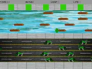 New Frog Grounds free online game screenshot - classic arcade Frogger style gameplay