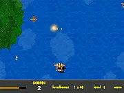 Screenshot of the Kick Butt arcade shooter game showing a small plane firing rapidly at a screen full of enemy aircraft and bullets.