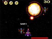 Clash in Space free online scrolling space shooter game, battling enemy ships and a level 3 boss.