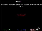Text-based game screen from Decisions - Text Adventure showing narrative text and timed choices
