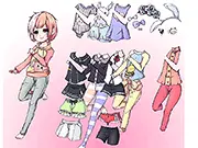 A Little Something free online dress up game screenshot showing a cute female character in a selection of fashionable clothes