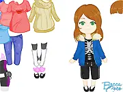 The main character from the Animegirl Cosplay Dress Up game modeled in a stylish anime-themed costume and wig