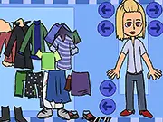 Dress Up Some Girl game screenshot showing a customizable character model and a selection of clothing and accessories for a free online game.
