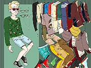 Sebby Dress Up free online game, dress up hippy guy, trendy clothes and accessories, men's fashion game