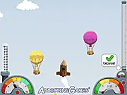 I'm Flying To The Moon free online upgrade distance game screenshot, rocket taking off toward the moon