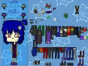 Kanade Takara Dress Up free online game screenshot - Anime character Kanade Takara being styled with gothic outfits