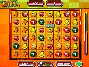 Screenshot of the Fruit Swap Match 3 game showing various colorful fruit tiles on a grid, with a score bar on the right side.