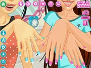 Play Manicure Party free nail salon game online, girls designing bright and unusual nail polish art