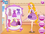 Play Fashionista Rapunzel free dress up game online, the princess choosing stylish outfits and accessories