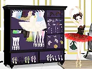 Gorgeous Ballet Fashion free online game screenshot, ballerina modeling an elegant pink tutu dress and pointe shoes
