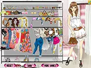 Bohemian Clothes free online game screenshot, woman dressed in Boho chic style with a flowing dress and accessories