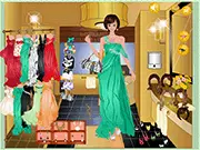 Prominent Party Lady Dressup free online game screenshot, lady in a gorgeous evening gown ready for an elegant party