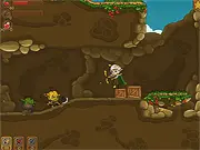 Brave Elf archer character in a green fantasy forest level fighting goblins free online game