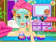 Wedding Makeup Salon online game screenshot showing a bride receiving a beautiful and professional wedding makeover