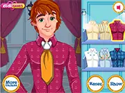 Gameplay screenshot of Father's Day Gift Design online game showing a custom-designed tie being placed into a gift box, free decoration game