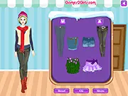 Winter Land Fashion Dress Up game featuring a girl in a stylish coat and winter accessories, free online fashion game