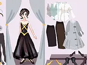 Screenshot of the Midterm Dress Up online game showing an elegant lady wearing a vintage-style blue dress and accessories