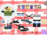 French Toast Dress Up game screenshot showing a slice of toast customized with funny eyes, a small hat, and sugary toppings