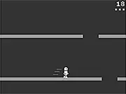 Platfall Flash free online game screenshot, showing the character PILIP being controlled by a one-button click mechanic