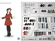 Feminine Style Dress Up game showing an athletic lady in a beautiful feminine outfit