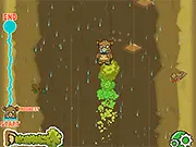 Gashog the pig using a powerful fart blast to propel himself upwards in the Gas Blast free game