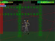 Screenshot of Round ZERO fighting game showing two characters locked in combat in a tournament ring