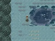Screenshot from the adventure RPG A Closed World showing a character venturing into a dark, forbidden forest environment