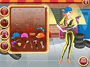 Play Mechanic Girl Dress Up game free online, style a tough girl with work clothes and tools for her shift at the car shop