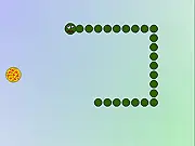 Idiot Snake online game screenshot showing a long, pixelated snake moving rapidly across a simple grid attempting to eat a piece of food