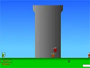 Screenshot of Castle Rescue defense game with medieval castle walls being attacked by a horde of fantasy enemies, play free online