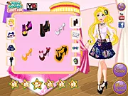 Rapunzel Date Fashionista dress-up game screenshot, Rapunzel choosing outfits, princess getting ready for a date, fashionista selecting accessories, royal date night look