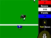 Linebacker Alley free online game screenshot, player running with football past defenders, sports arcade game on PlayArcadeHub