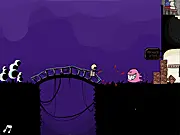 Screenshot of the puzzle game Look out, Mr Johnson! showing a man walking toward a hazard while the player manipulates an object to save him