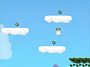 Pixel art screenshot from Nom Nation showing the hungry main character collecting a power-up in a vibrant retro arcade level