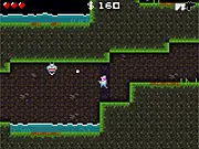 Pixel mercenary character shooting in the retro platform action online game Merc X