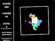 Quatris free online block puzzle game with supersized falling blocks, four times bigger than Tetris on PlayArcadeHub